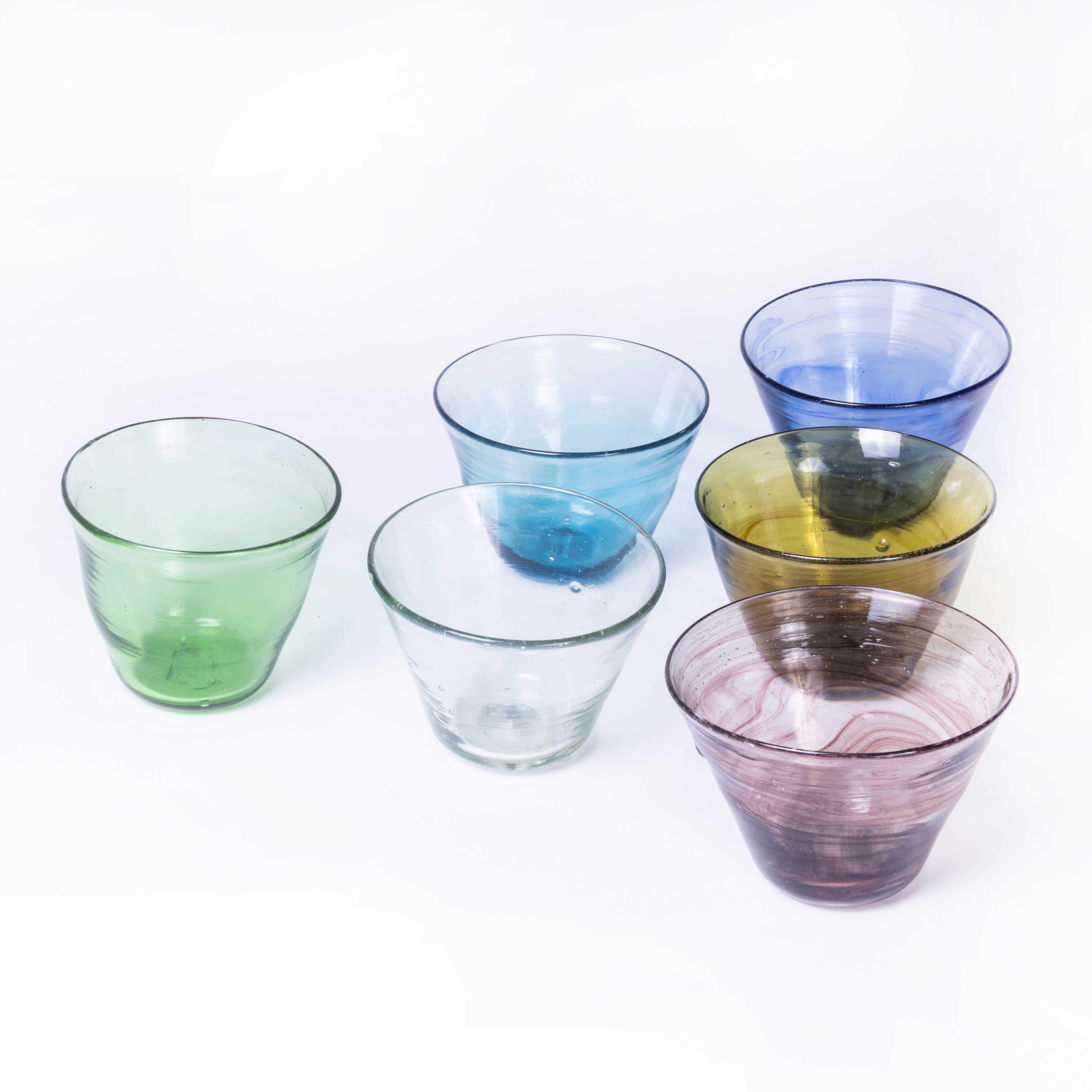 Hand Made Moroccan glass bowl – set of six
Hand Made Moroccan glass bowl – set of six. Hand-made in Morocco. The glass is mouth blown in a wonderful artisan quality. Because of the artisan production the colours can vary so we are selling the bowls