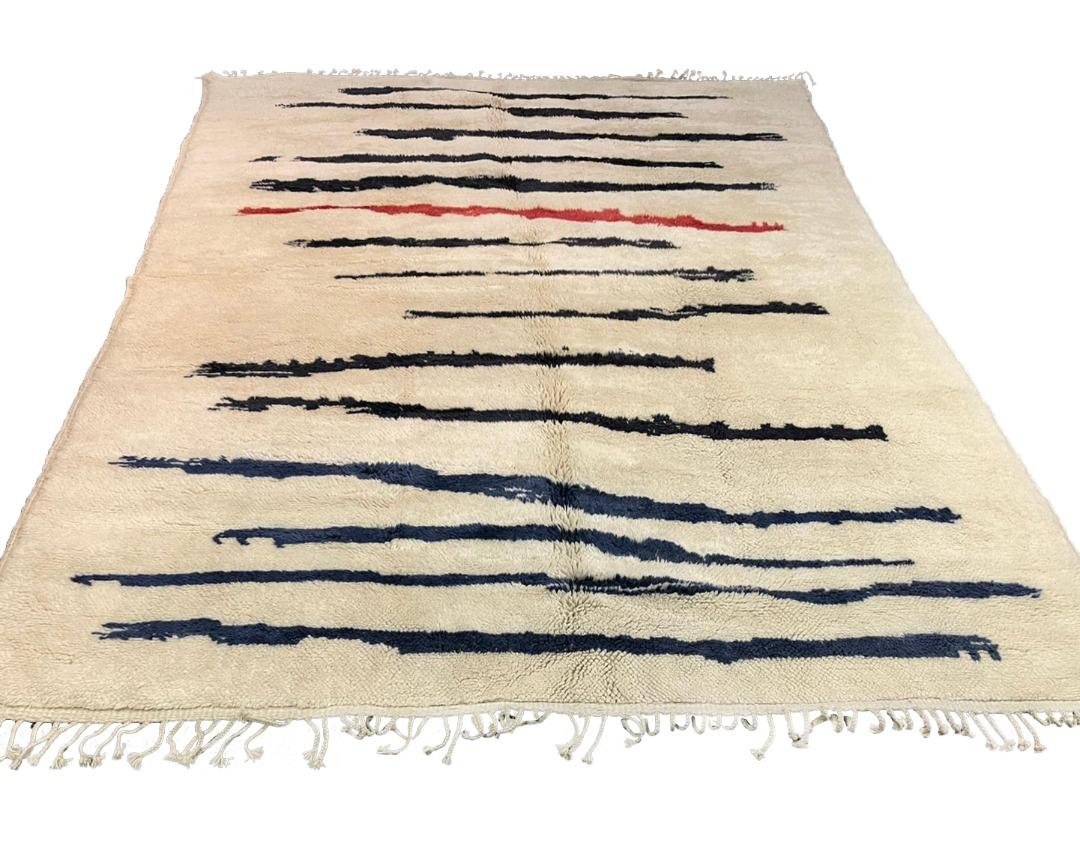Modern Handmade Moroccan Wool Rug in Abstract Art Design by Gordian For Sale