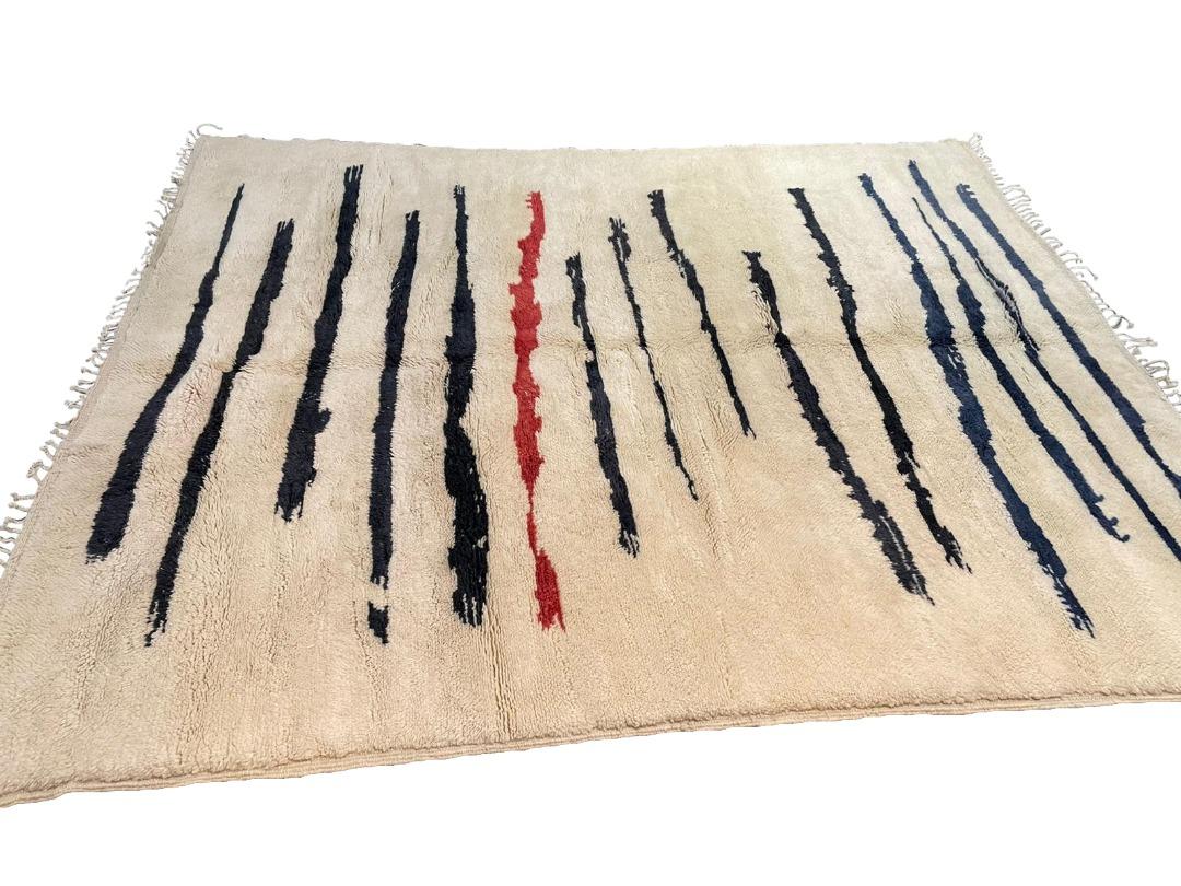 Handmade Moroccan Wool Rug in Abstract Art Design by Gordian In New Condition For Sale In New York, NY