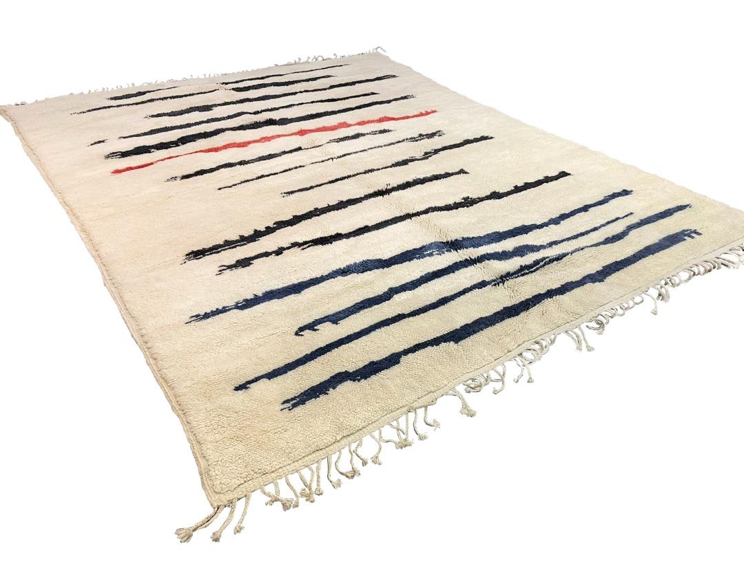 Contemporary Handmade Moroccan Wool Rug in Abstract Art Design by Gordian For Sale