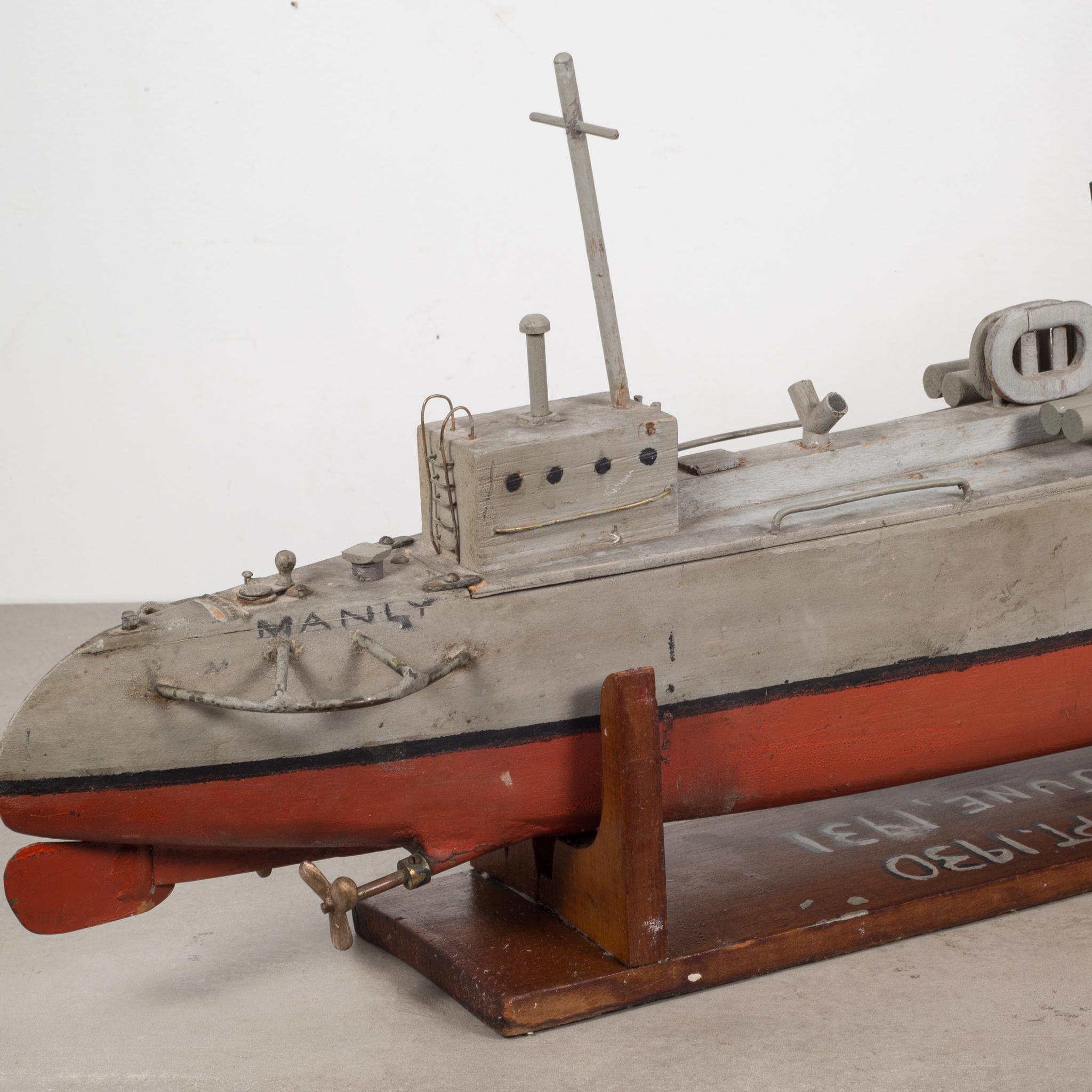 20th Century Handmade Motorized Wooden Ship Model, circa 1930