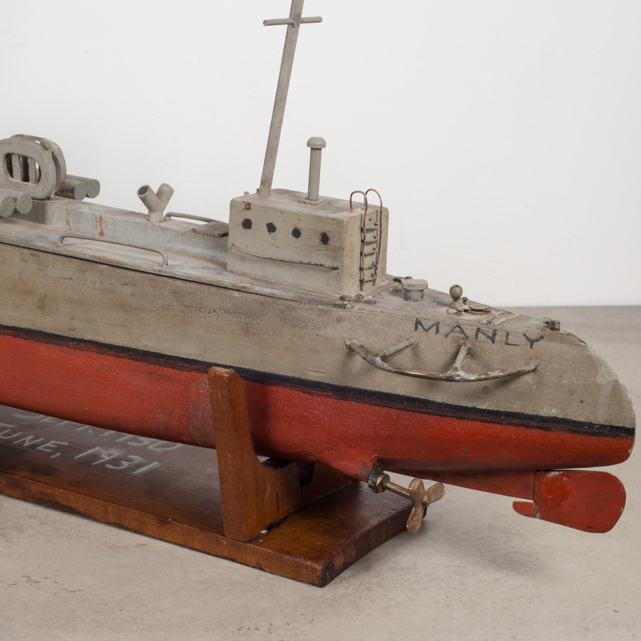 Handmade Motorized Wooden Ship Model, circa 1930 2