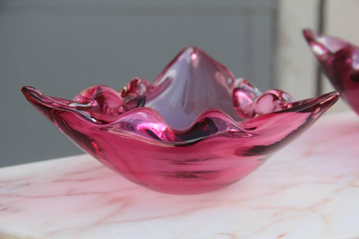 Mid-Century Modern Handmade Murano Glass Bowls from circa 1960 For Sale