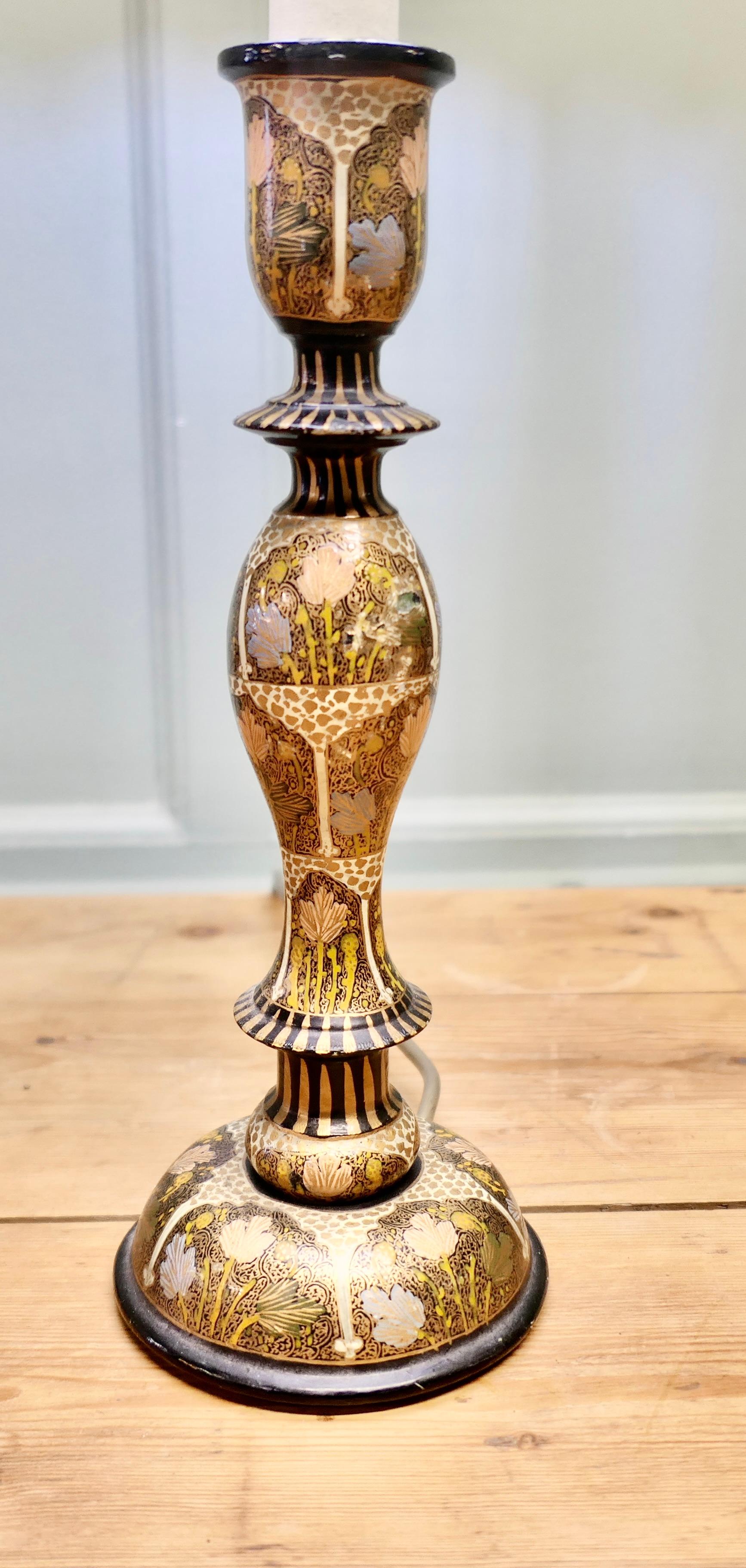 Hand Made Painted Table Lamp In Good Condition For Sale In Godshill, Isle of Wight