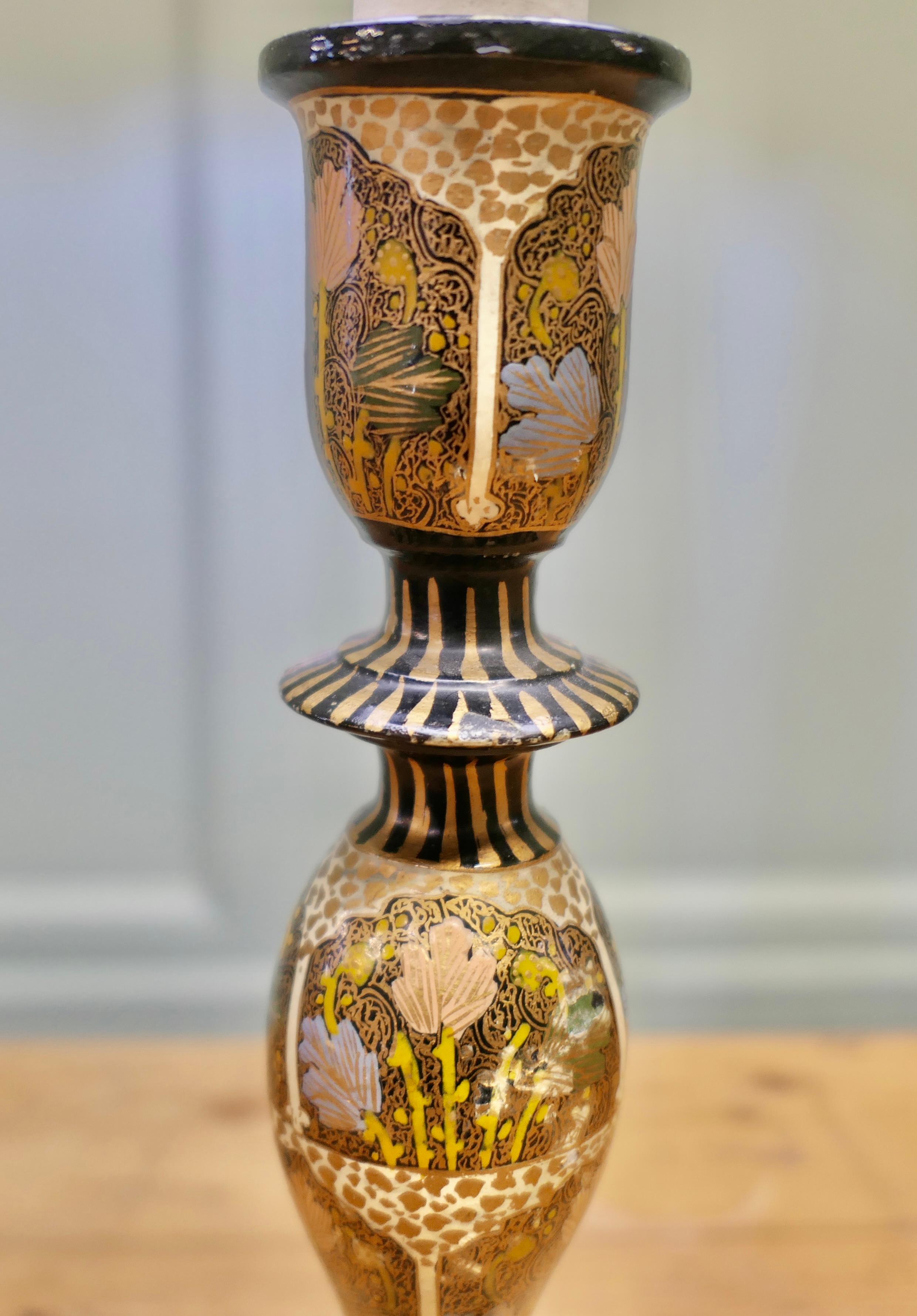 Mid-20th Century Hand Made Painted Table Lamp For Sale