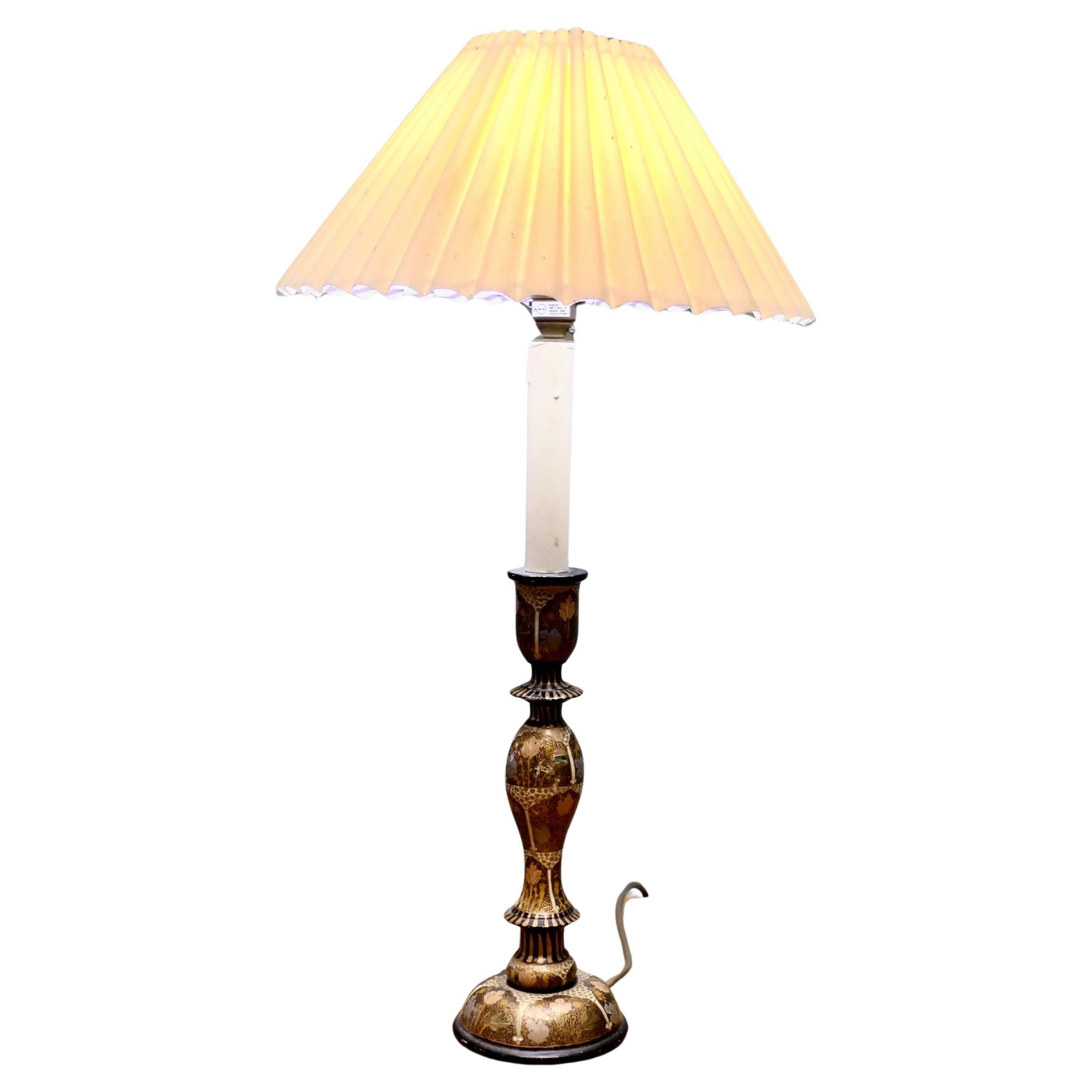 Hand Made Painted Table Lamp For Sale