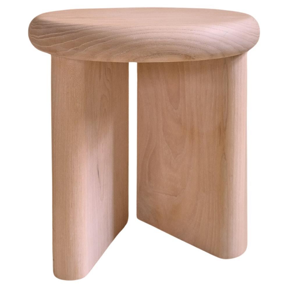 Hand Made Round Solid Wood Stool  For Sale