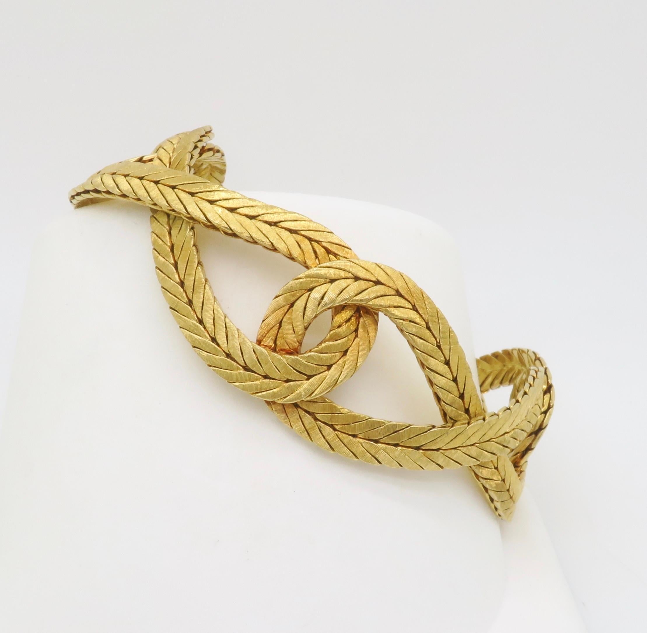 Bracciale in oro 18k Hand Made, firmato, numerato, intrecciato in vendita 8