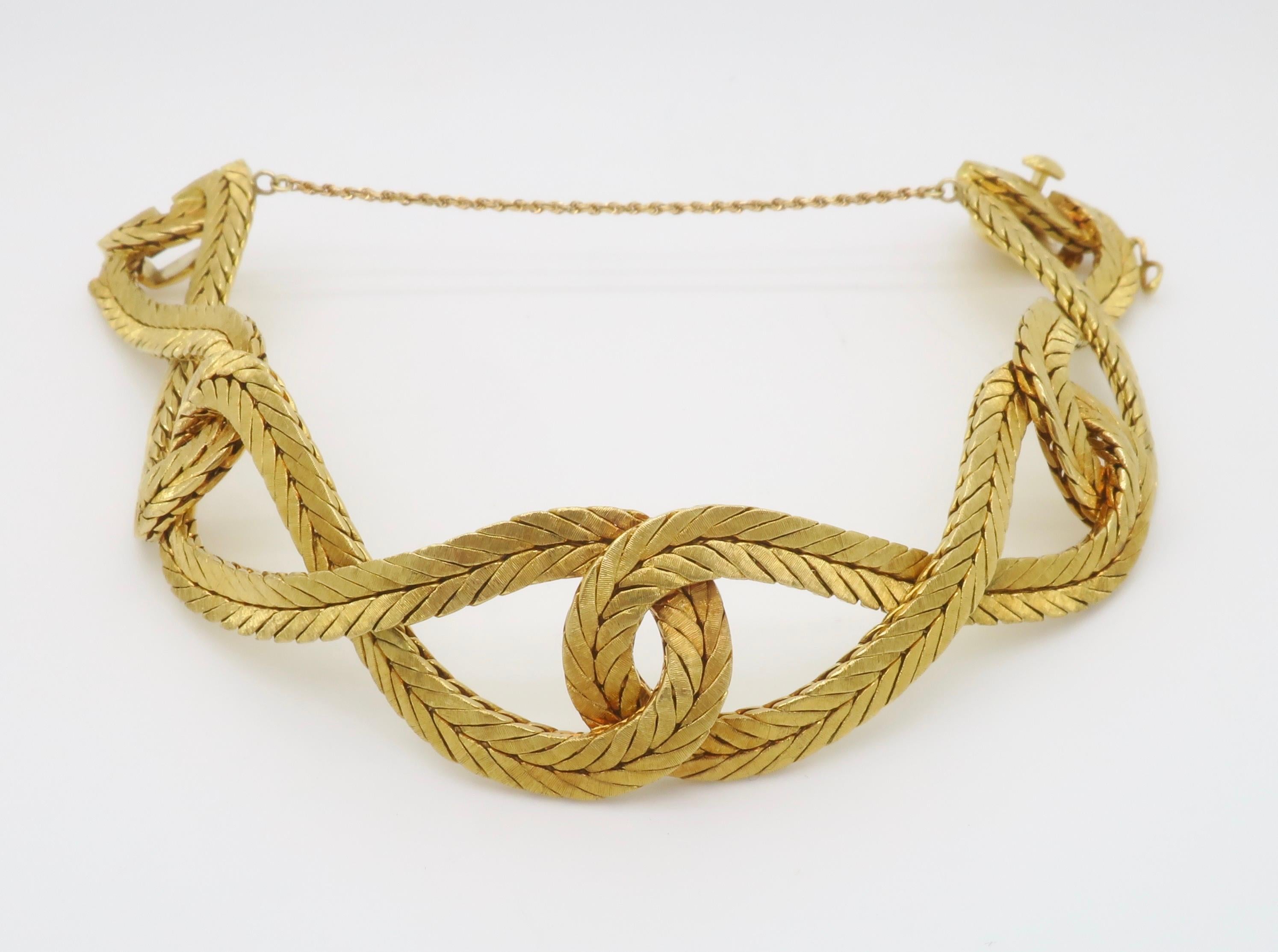 Bracciale in oro 18k Hand Made, firmato, numerato, intrecciato In condizioni ottime in vendita a Webster, NY