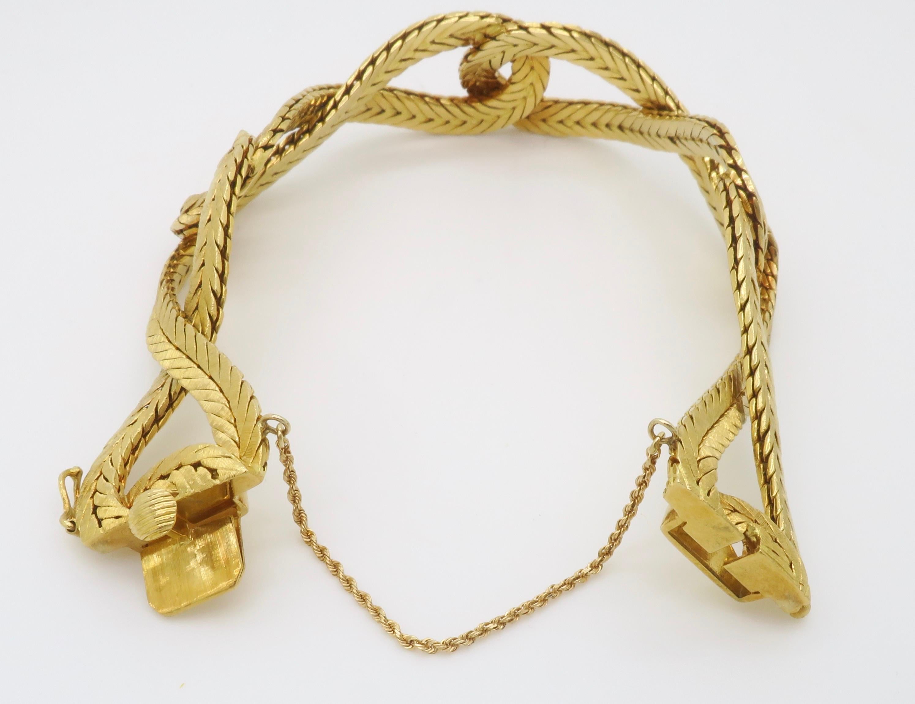 Bracciale in oro 18k Hand Made, firmato, numerato, intrecciato in vendita 1
