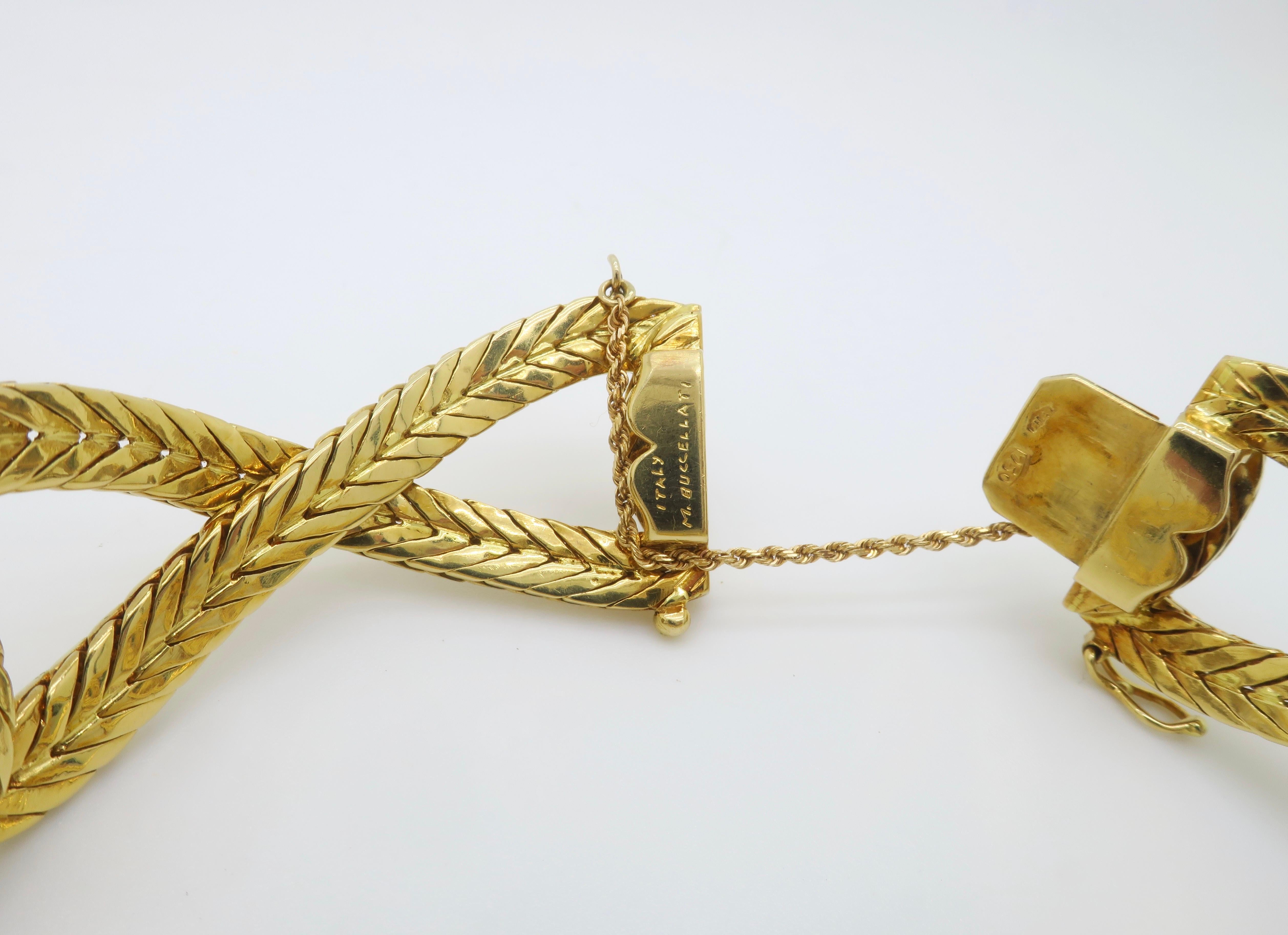 Bracciale in oro 18k Hand Made, firmato, numerato, intrecciato in vendita 4