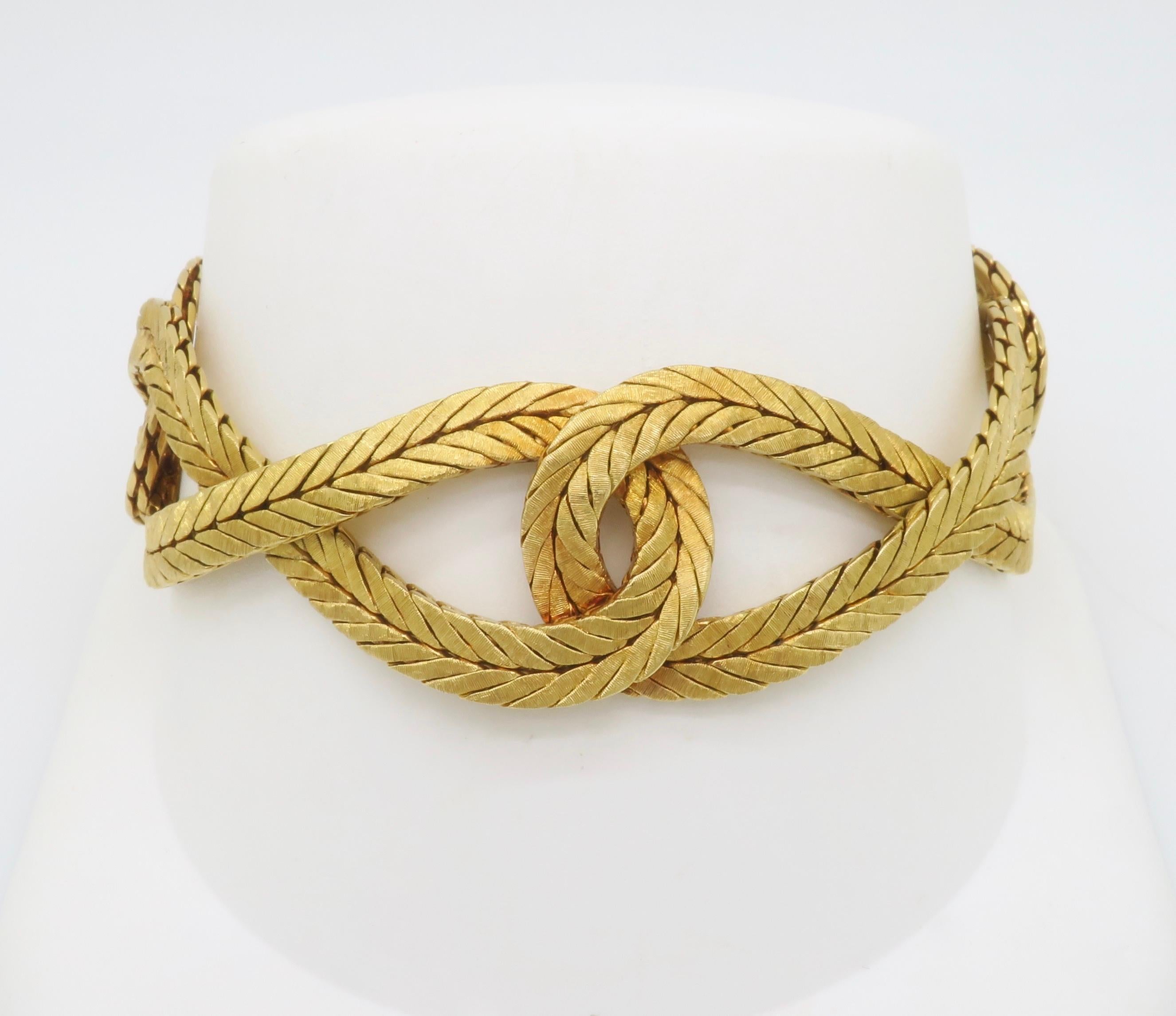 Bracciale in oro 18k Hand Made, firmato, numerato, intrecciato in vendita 5