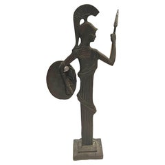Hand Made Solid Bronze Greek Sculpture by Aohna Spartan Warrior