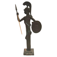 Sculpture grecque en bronze massif faite à la main par Aohna, guerrier spartiate