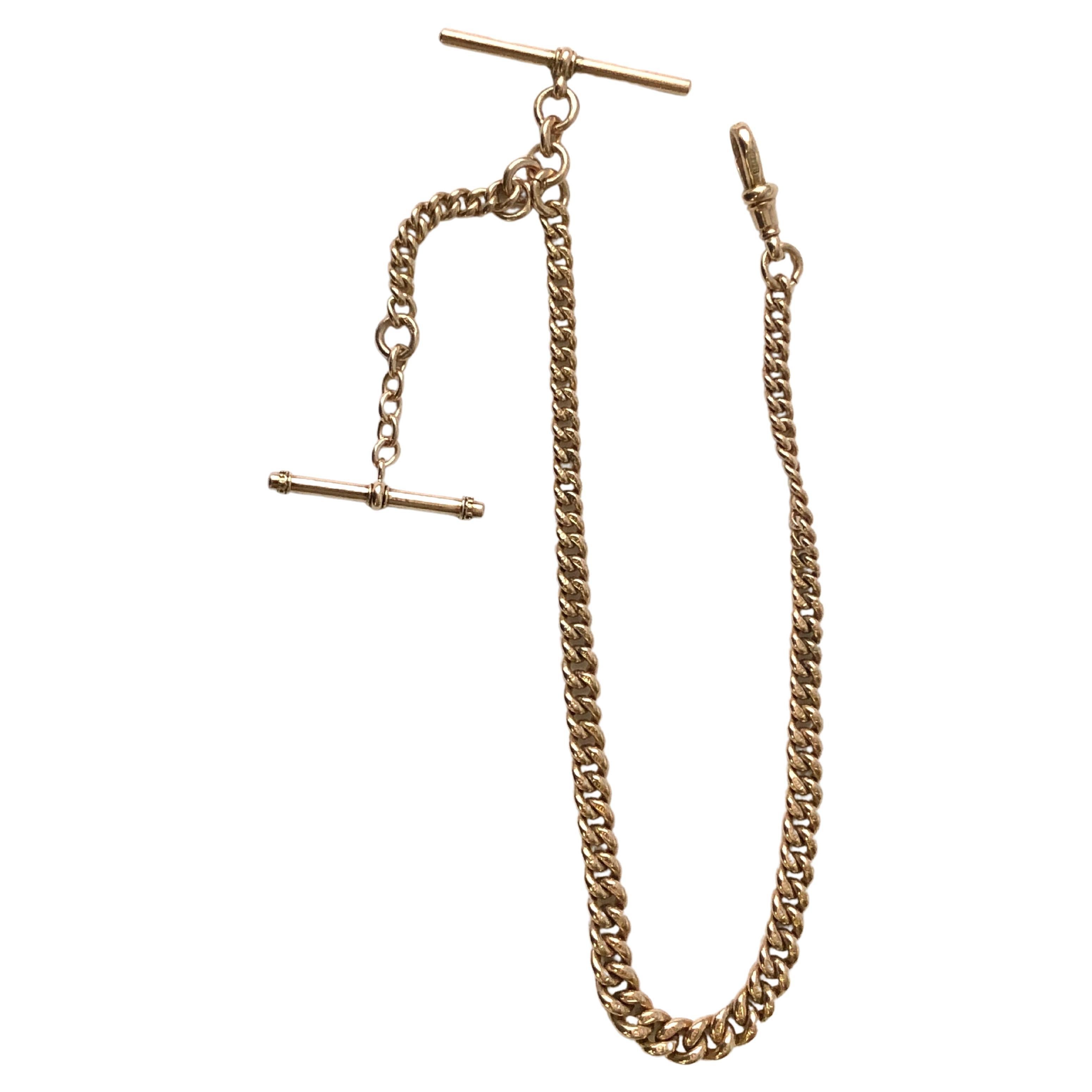 Handgefertigte massive Roségold Vintage Fob Kette für Damen oder Herren