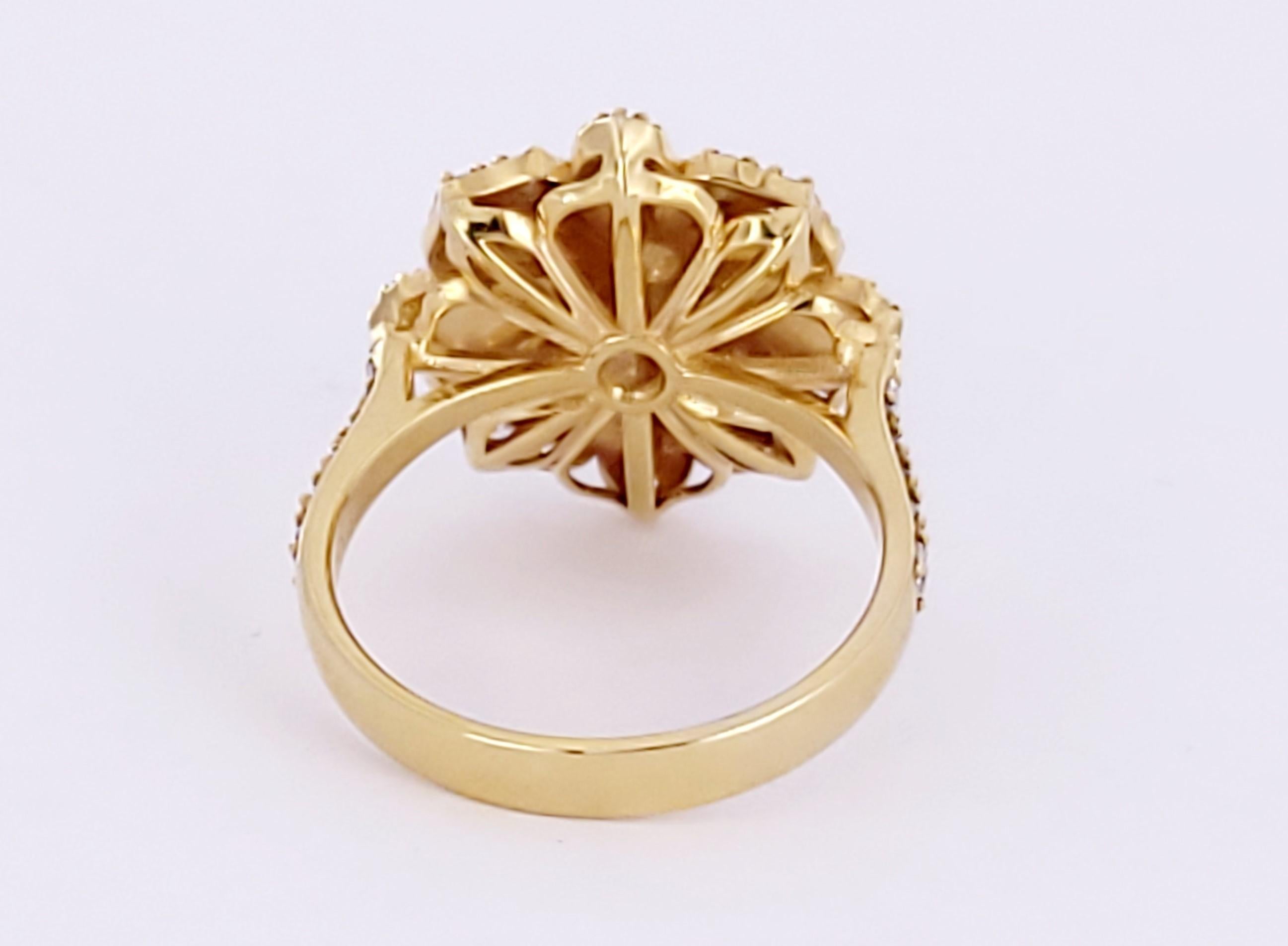 Hand Made Star of David ring with diamonds In New Condition For Sale In New York, NY