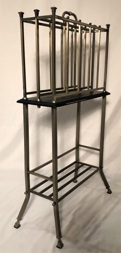 Hand-Made Steel Standing Magazine Rack