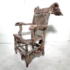 Hand Made Studio Craft Paper Maché Chair and Table Set by Ann Johnson