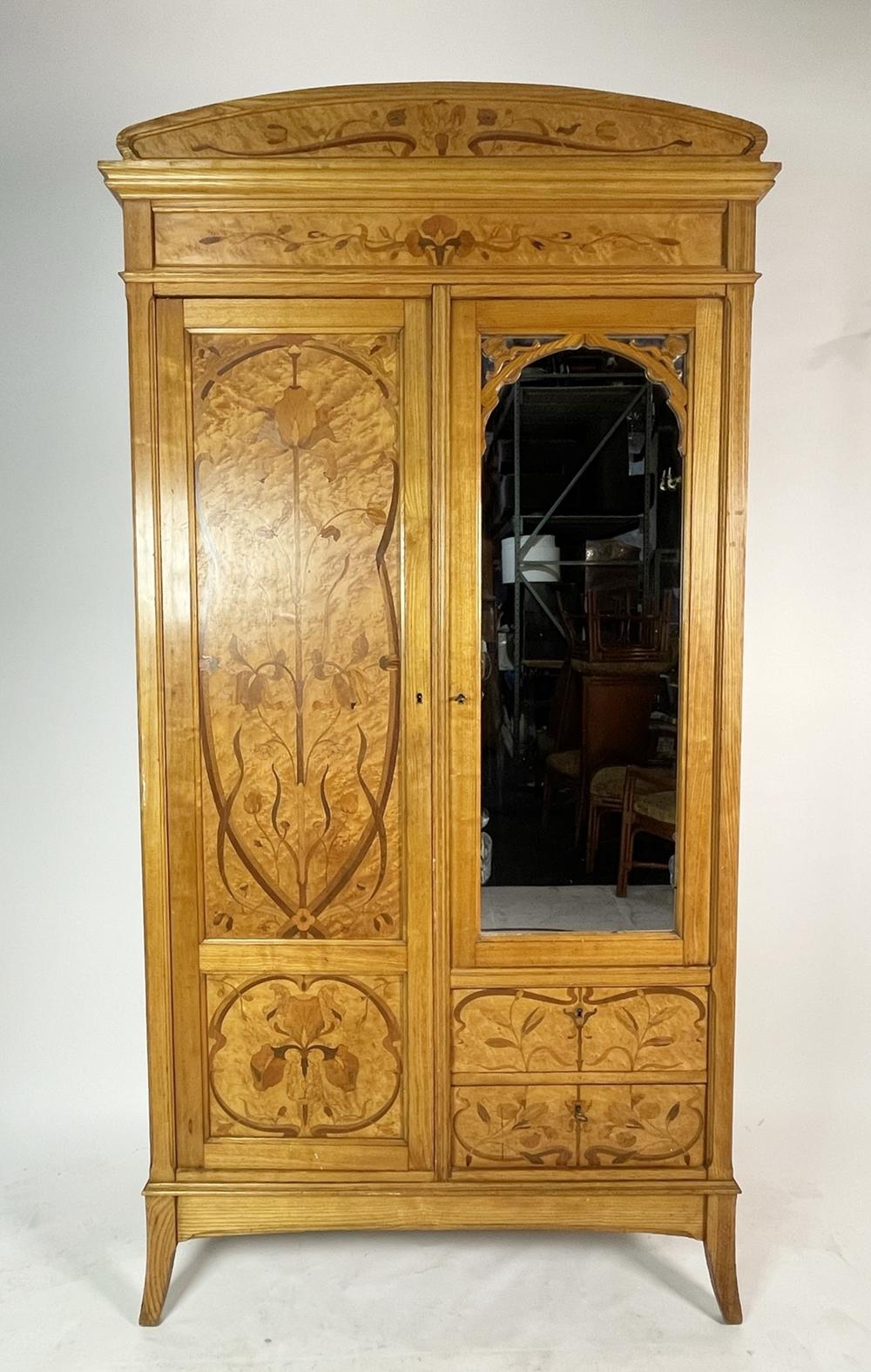 Victorian Hand-Made Tall Armoire Made in France, Early 1900s For Sale