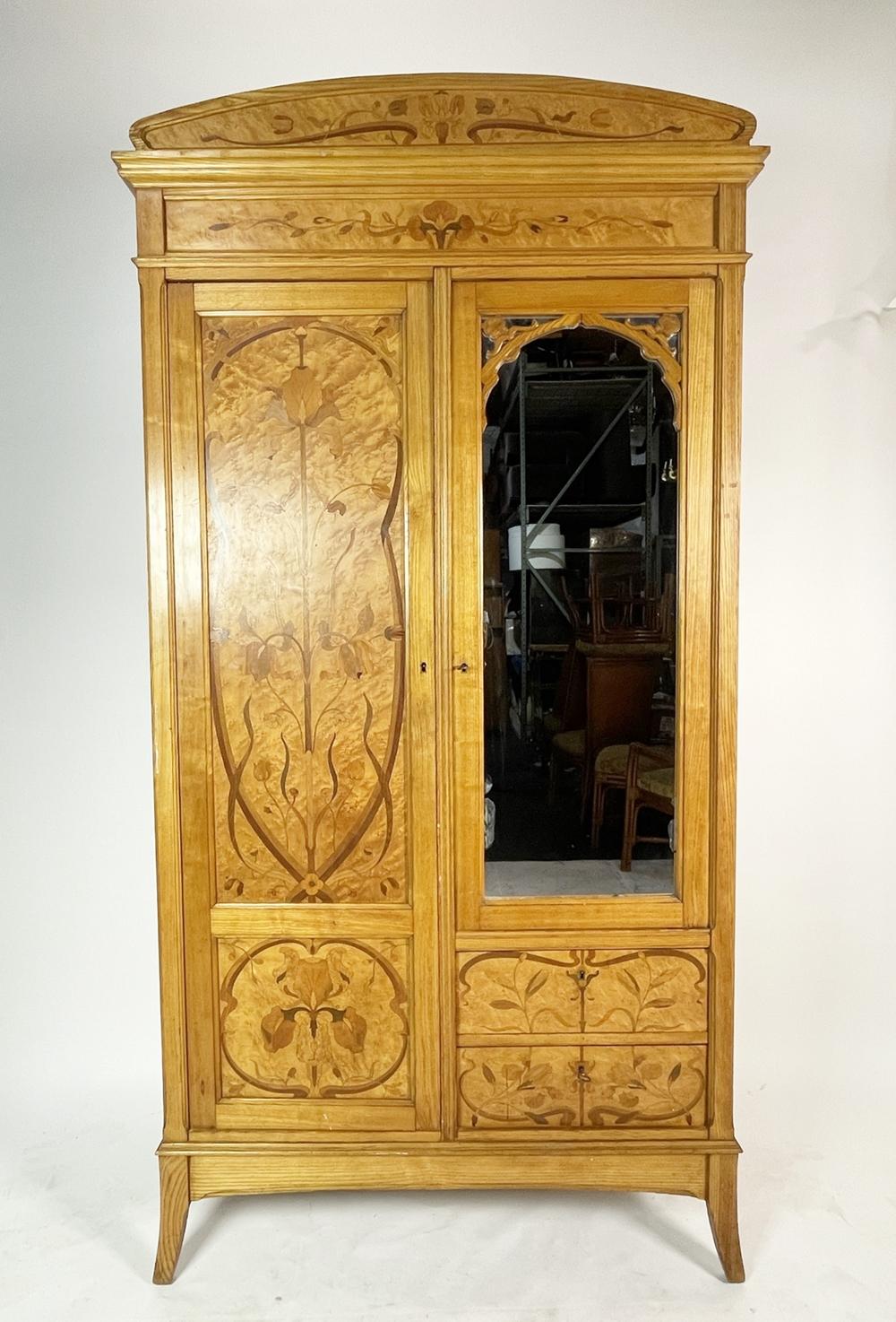 French Hand-Made Tall Armoire Made in France, Early 1900s For Sale