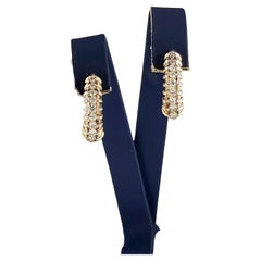 Handgefertigte zweifarbige Ohrringe aus 14K W & Y Gold mit Diamanten