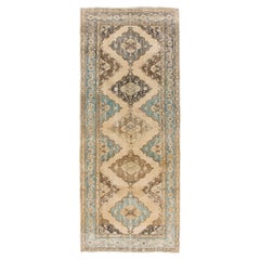 5x12.2 ft Hand Made Vintage Anatolian Oushak Runner Rug. Tappeto per corridoio fatto a mano