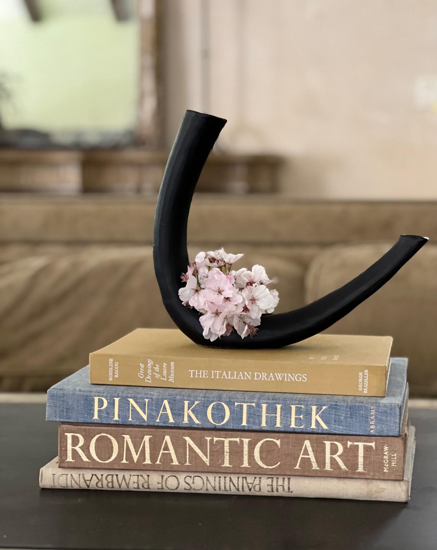 Organic Modern Hand Made Vintage Ikebana Japanese Ceramic Vase