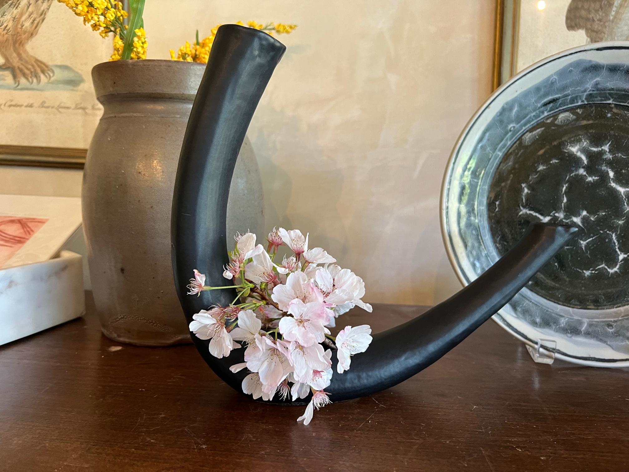 Hand Made Vintage Ikebana Japanese Ceramic Vase 2