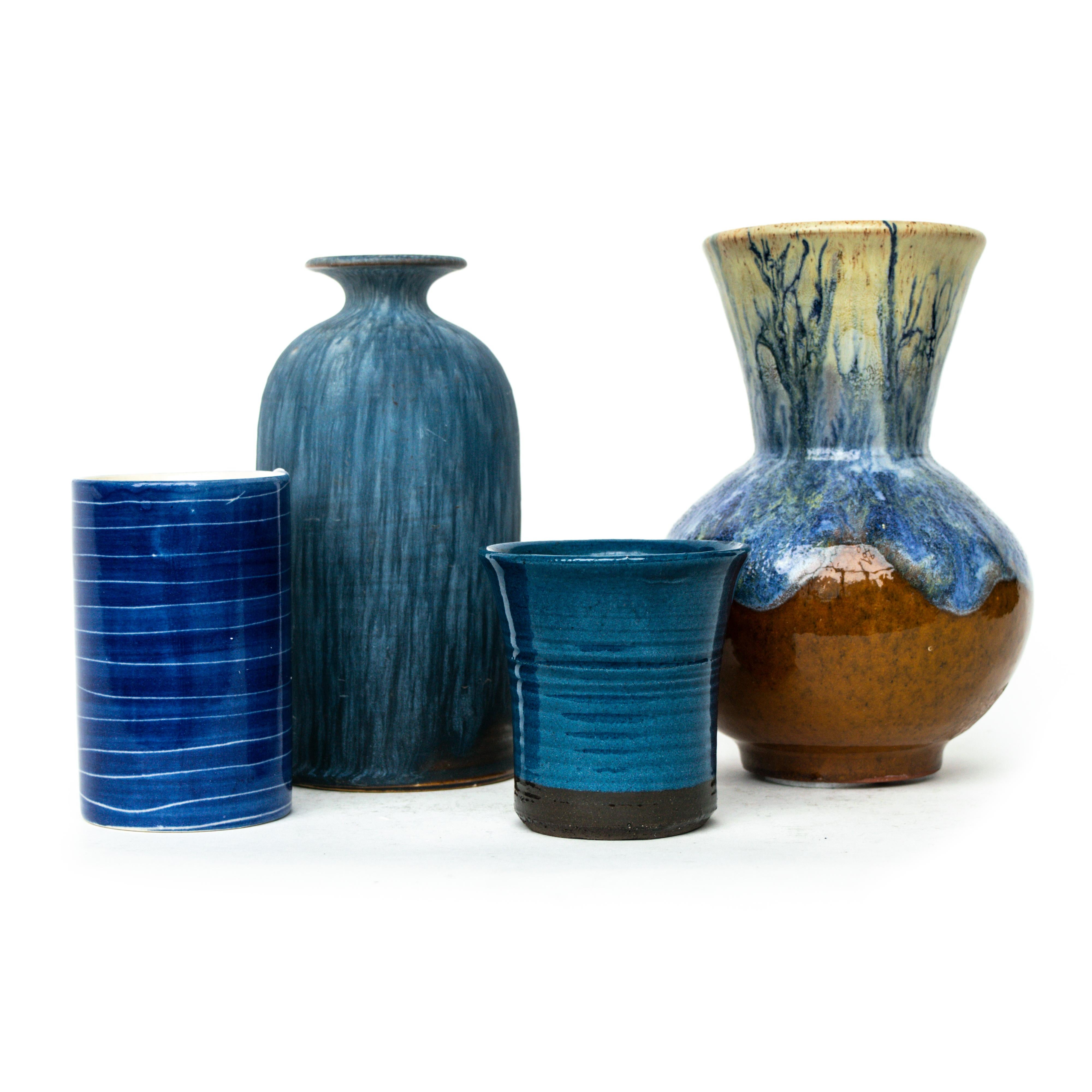 Swedish Handmade Vintage Vase from Sweden with Stunning Pattern For Sale