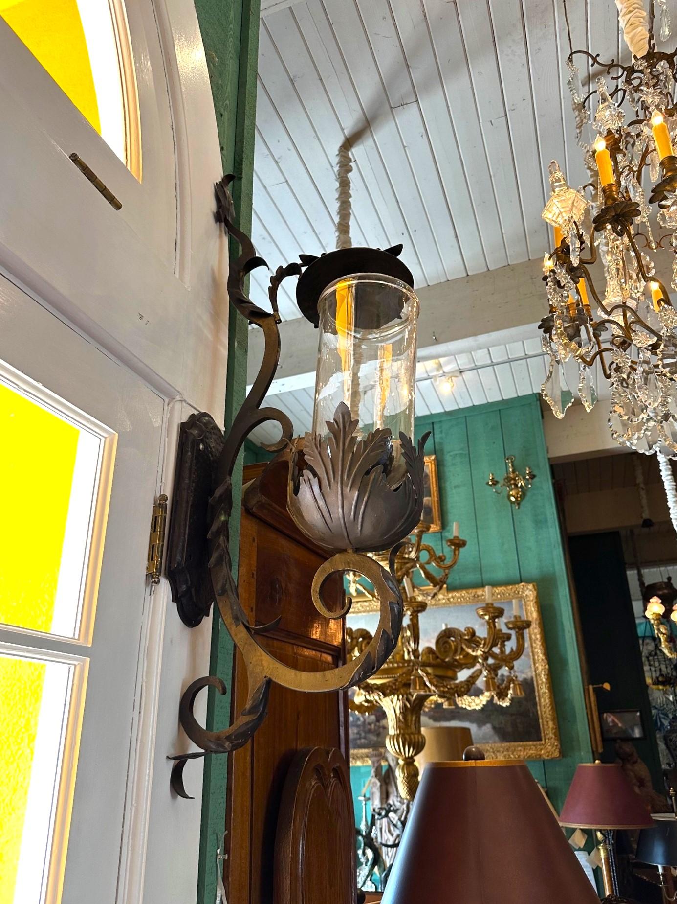 Hand Made Lanterne de jardin applique Porte-bougies Crystal Hurricane Light en vente 5