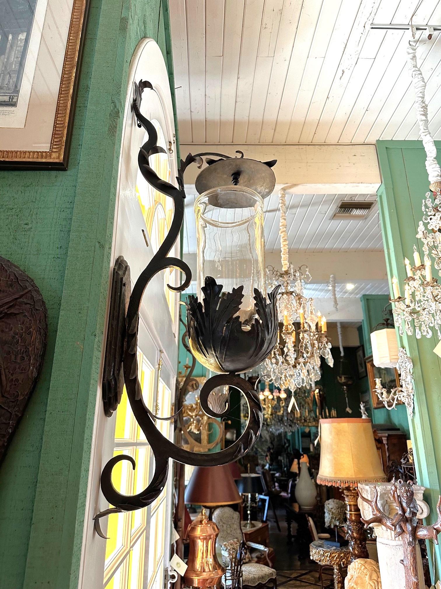 Hand Made Lanterne de jardin applique Porte-bougies Crystal Hurricane Light en vente 8