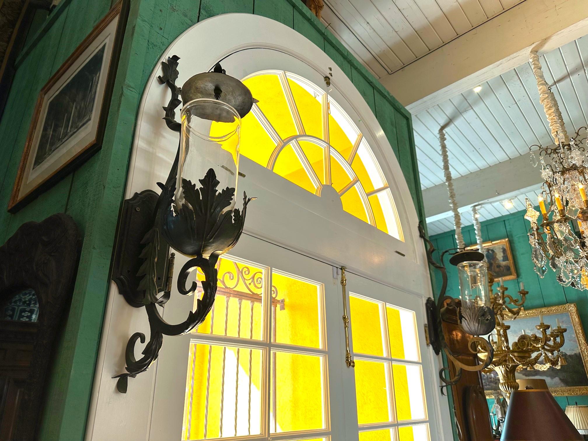 Hand Made Lanterne de jardin applique Porte-bougies Crystal Hurricane Light en vente 1