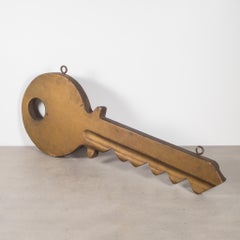 Hand Made Wooden Key Sign, c.1950