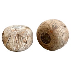 Used Hand Made Wooden Lawn Bowling Ball, 1960s France