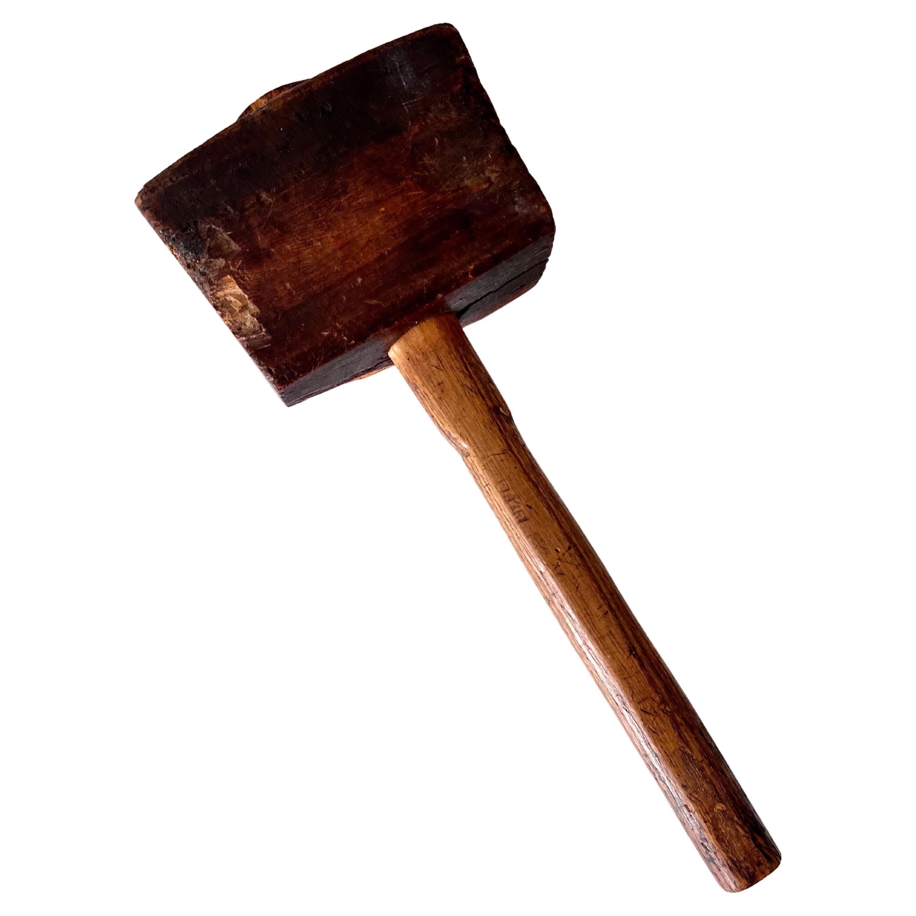 Hand Made Wooden Mallet For Sale