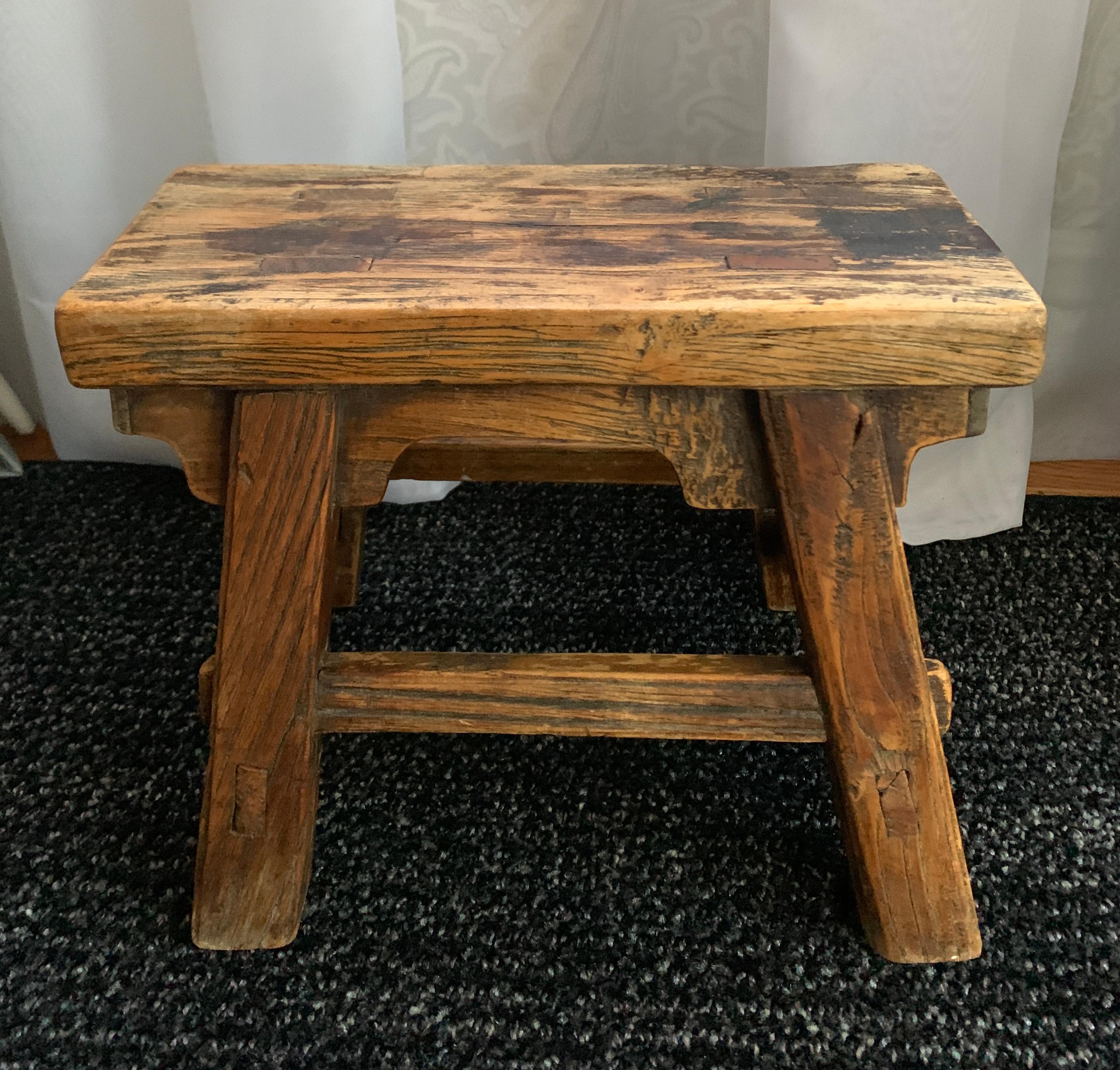 rustic stepping stool