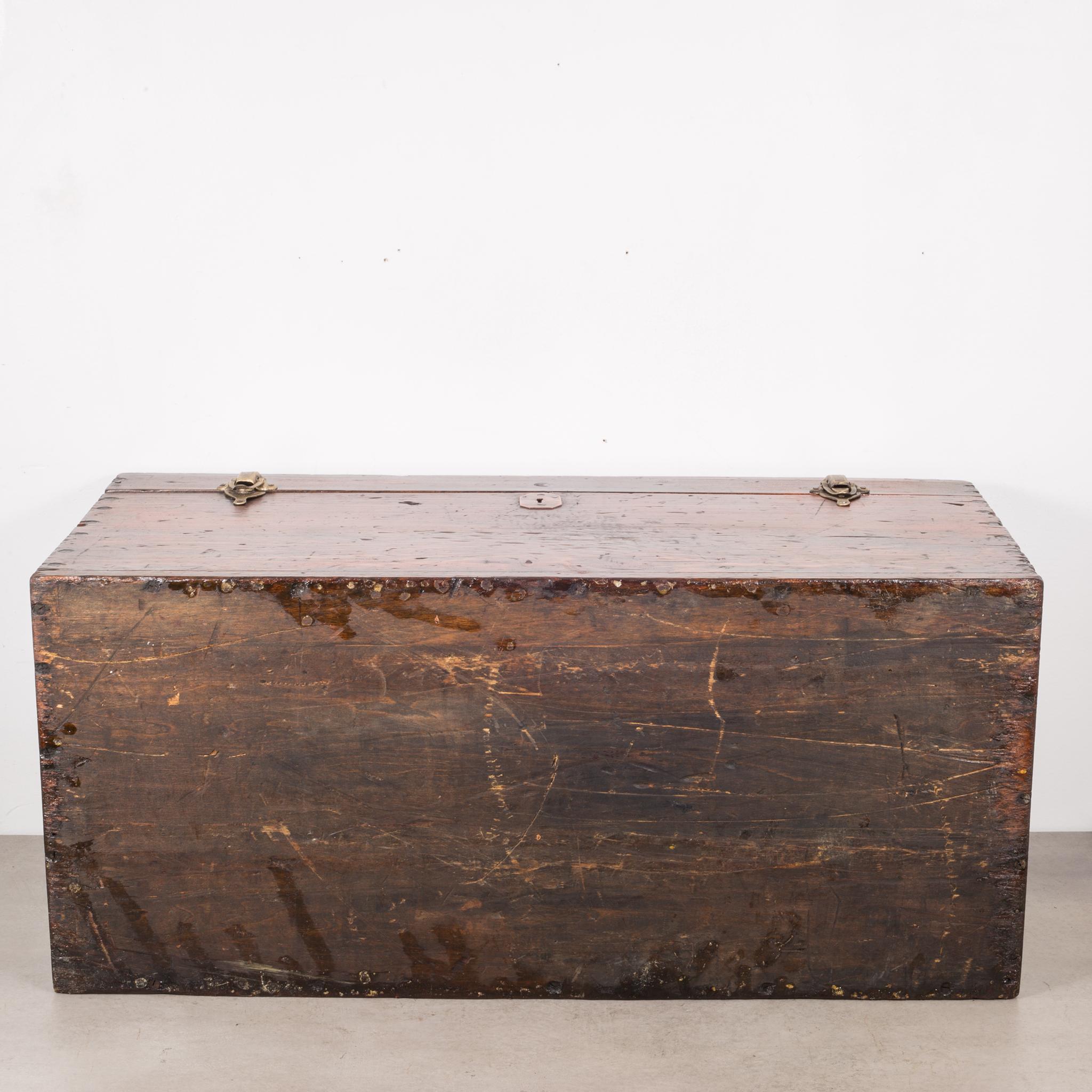old fashioned wooden tool box