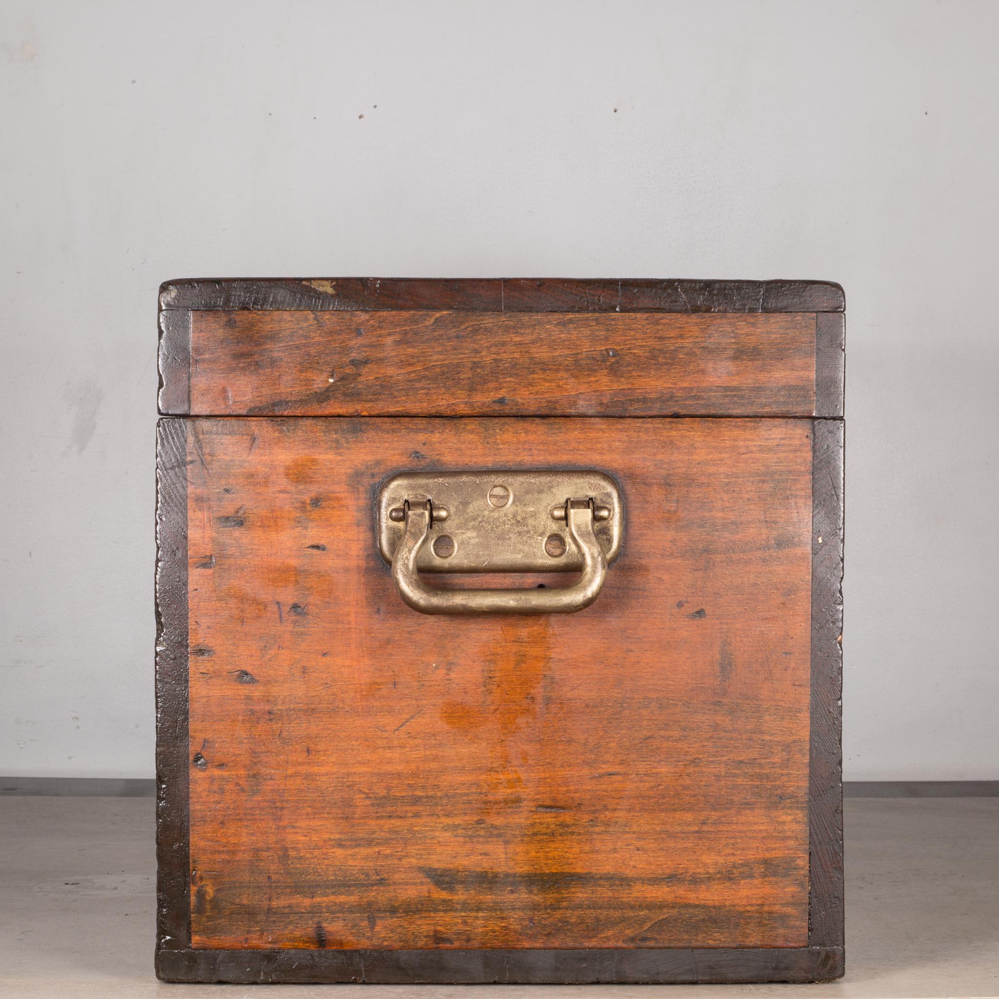 Metal Handmade Wooden Tool Box, circa 1920