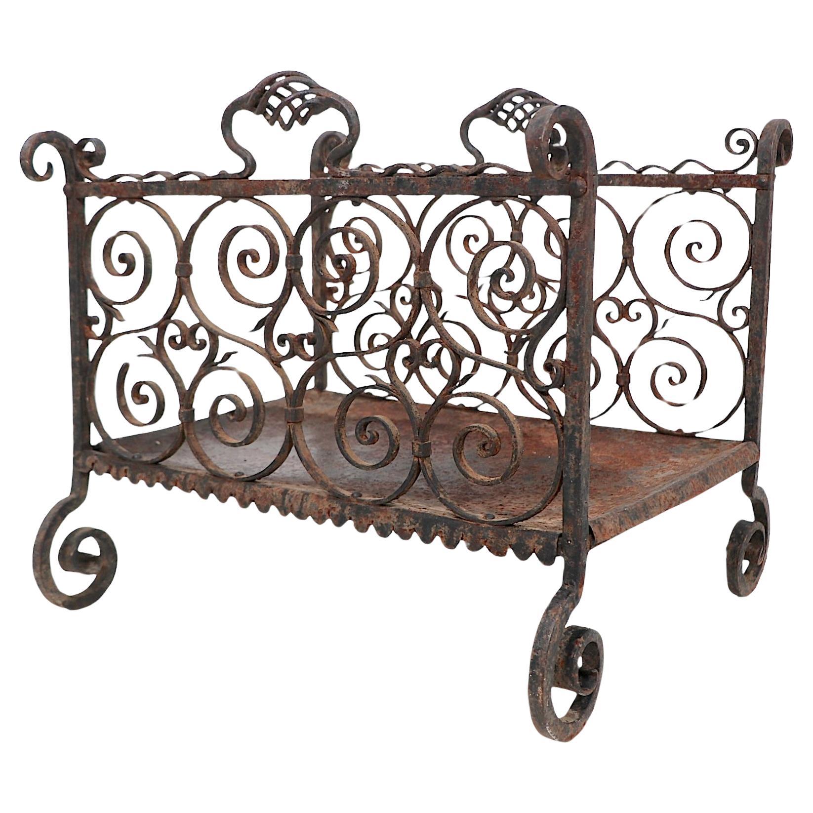 Hand Made  Wrought Iron Log Holder