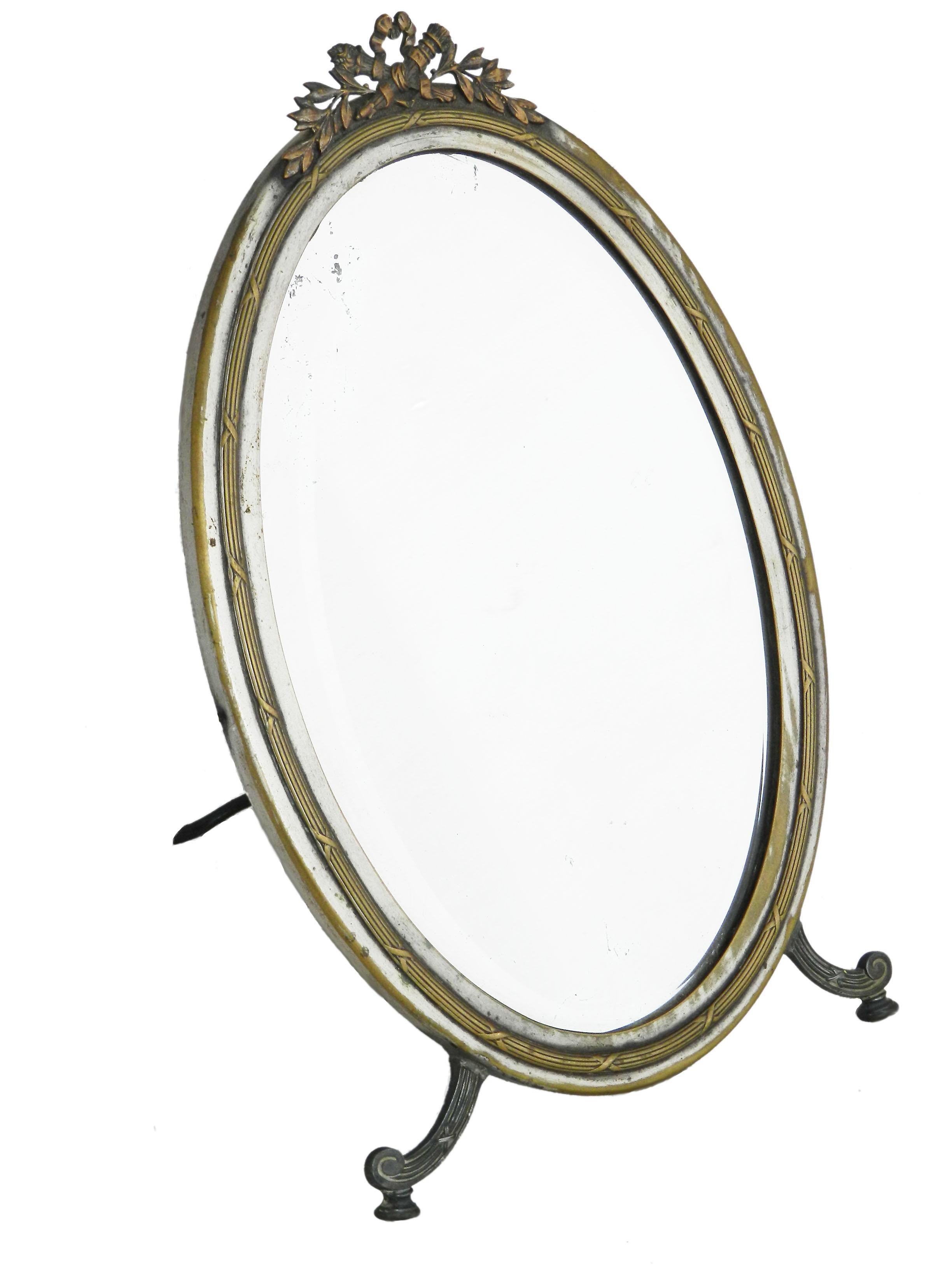 French Mirror with Stand Late 19th Century Louis XVI Style  For Sale
