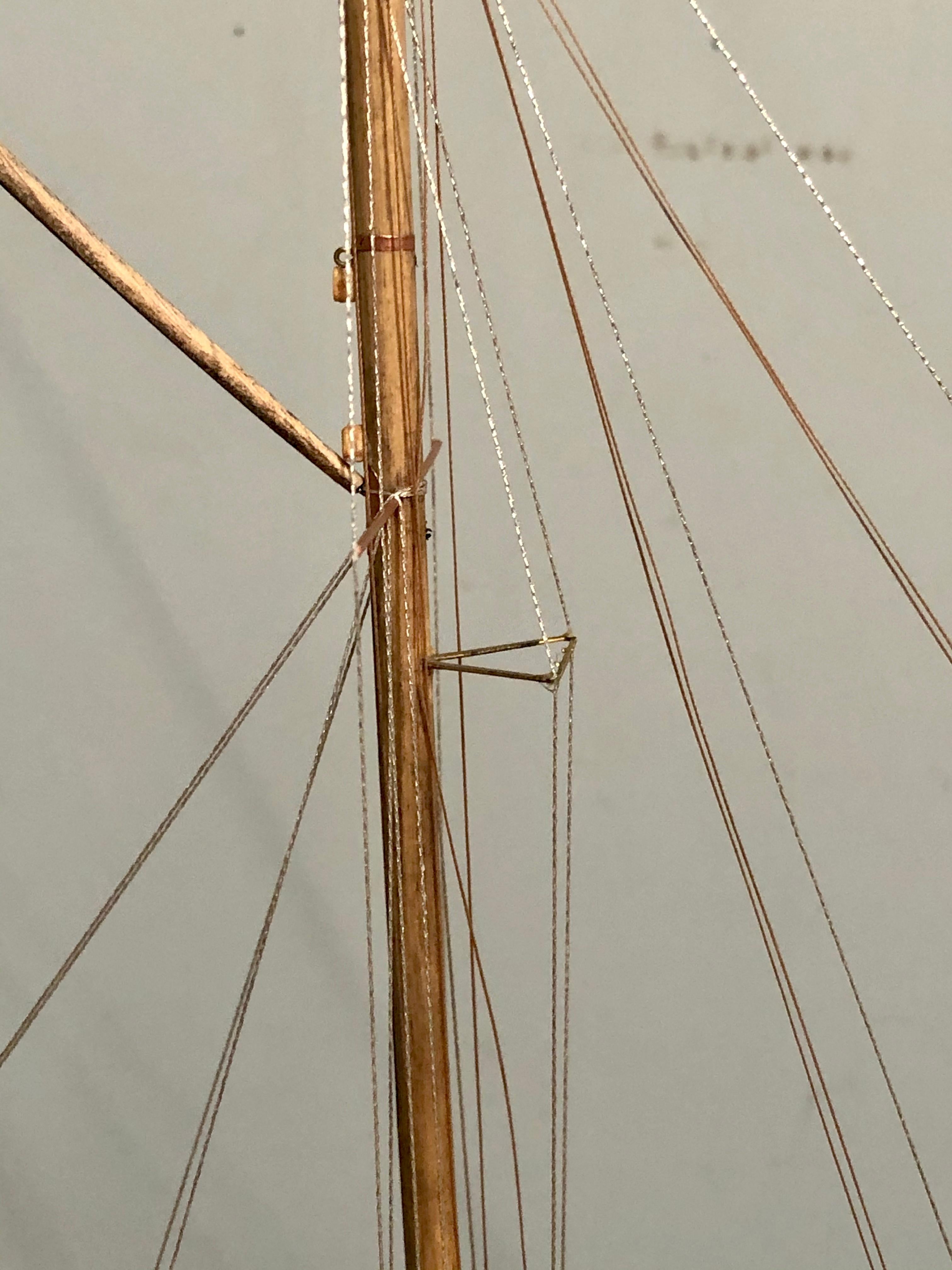Hand Modeled Clipper Ship in a Glass and Bronze Case 8