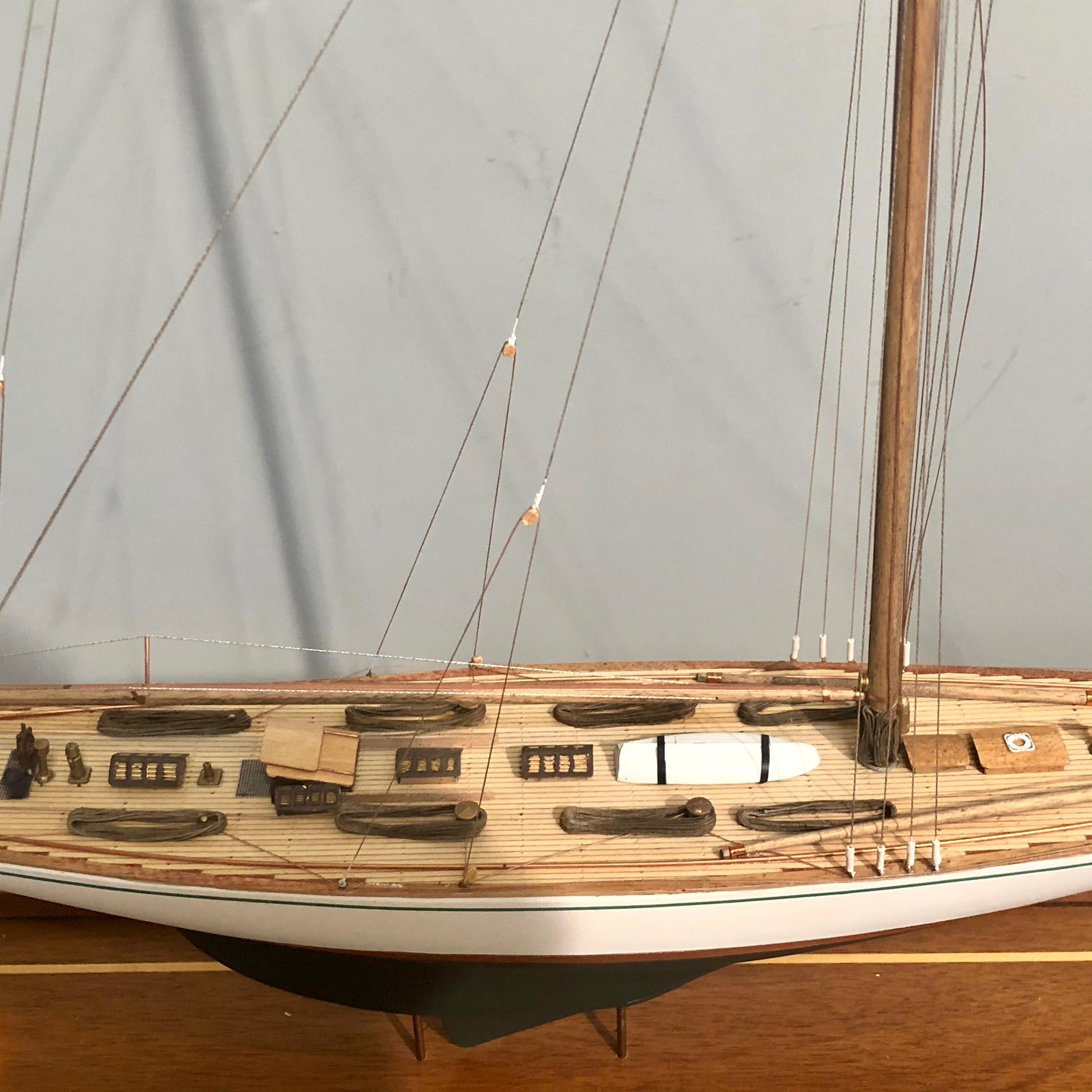 Hand Modeled Clipper Ship in a Glass and Bronze Case 1