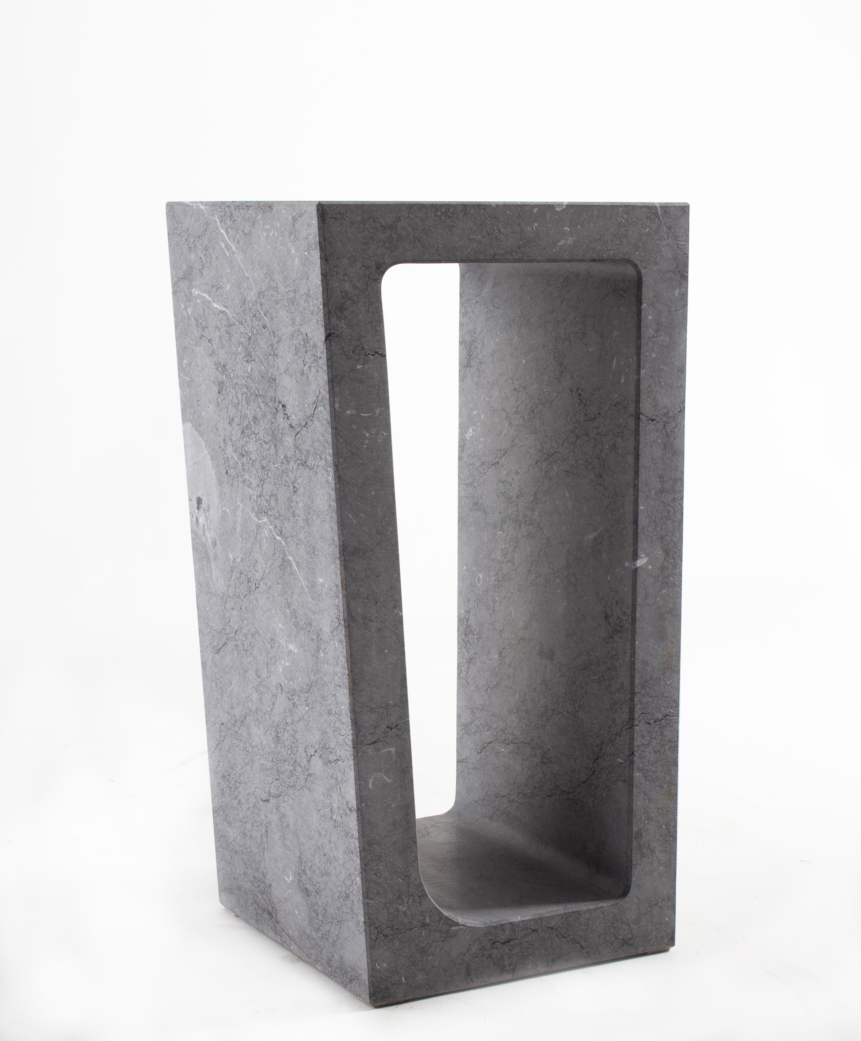 Modern Hand Nero Marquina End Table For Sale