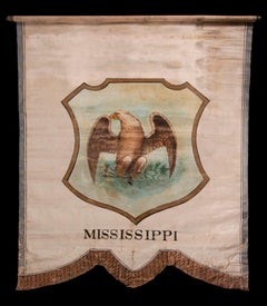 Hand-Pained Banner with the Seal of the State of Mississippi, circa 1872