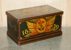 HAND PAINTED 1870 CAPTAIN P.KNOLE STEAMER TRUNK OR CHEST WiTH NAUTICAL THEME