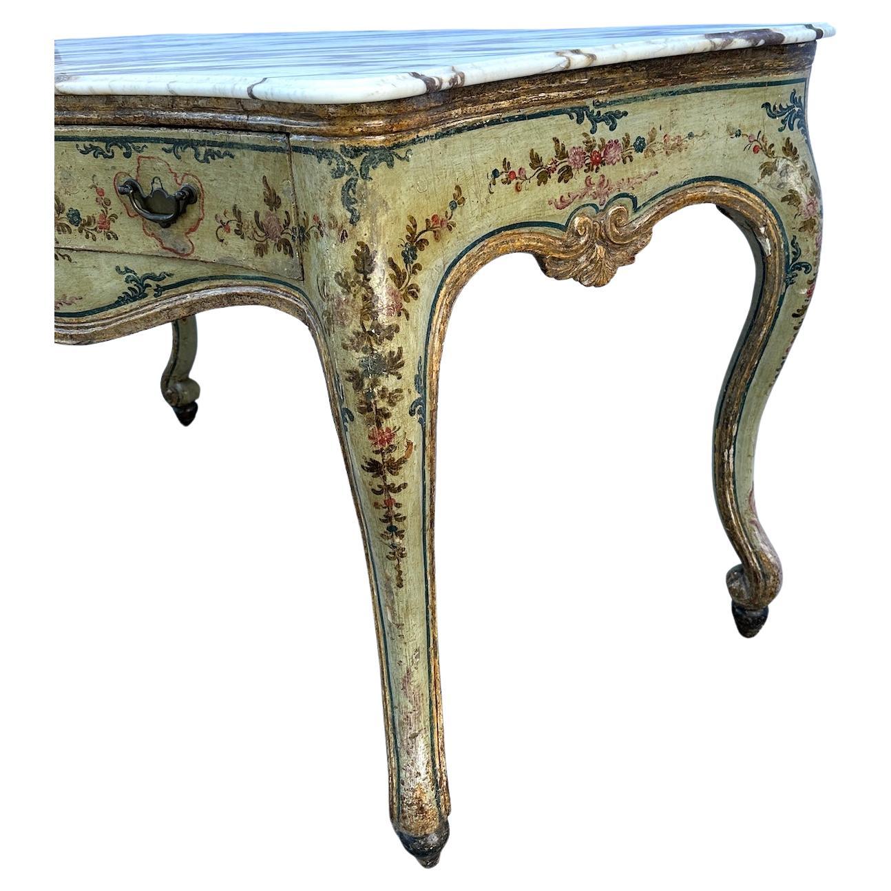 Bronze Hand-Painted 18th Century Italian Painted Console For Sale