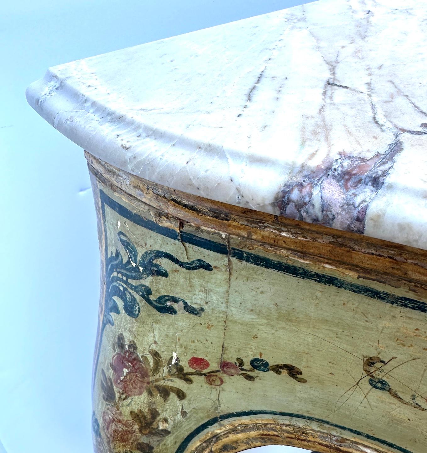 Hand-Painted 18th Century Italian Painted Console For Sale 2