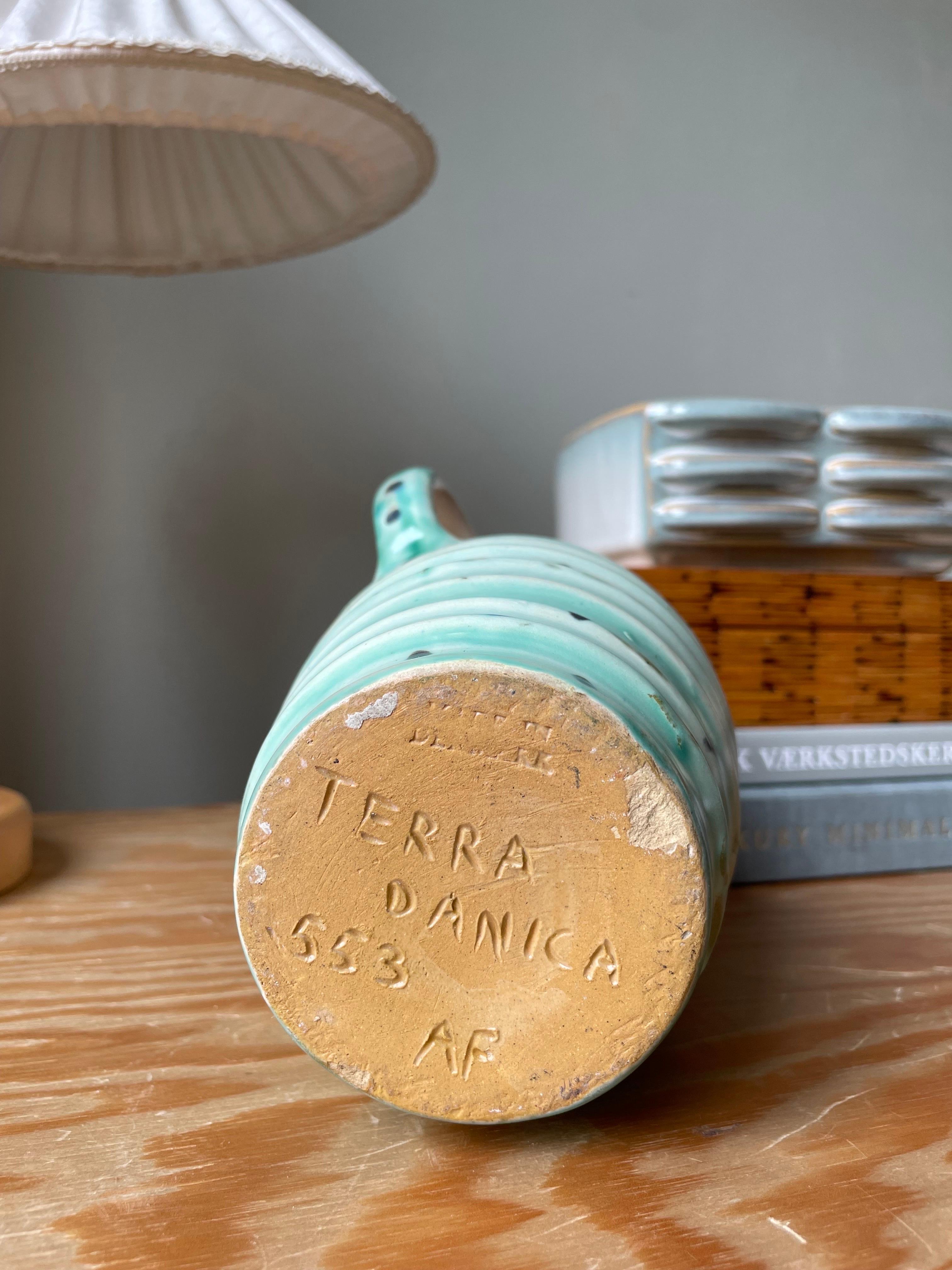 Hand-Painted 1950s Dotted Ceramic Bottle Vase For Sale 12