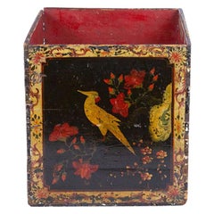 Hand Painted 19th Century Large Wooden Cachepot