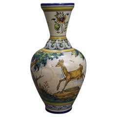 Hand Painted 20th c. Glazed Earthenware Talavera Vase